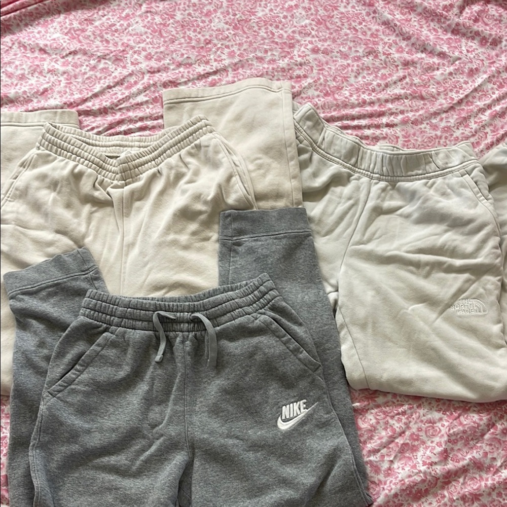 The North Face cream and Cream hnm Sweatpants & gray Joggers